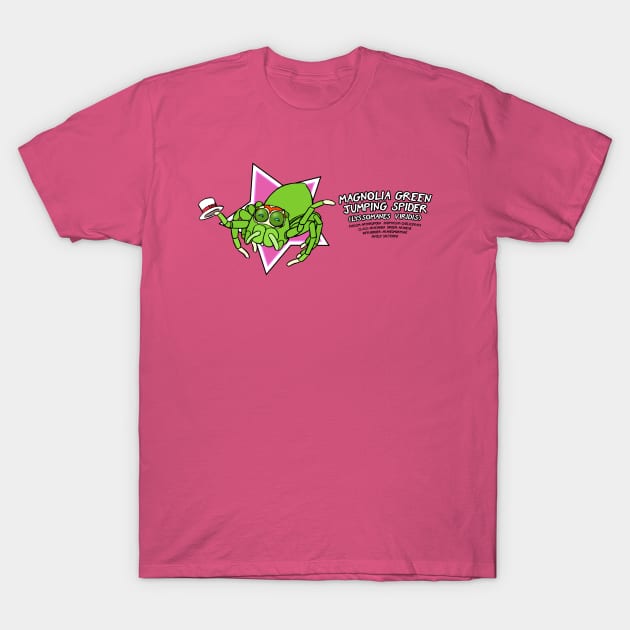 Magnolia Green Jumping Spider T-Shirt by Cyborg One